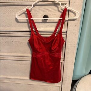 Ruby Ribbon Red Lace Camisole